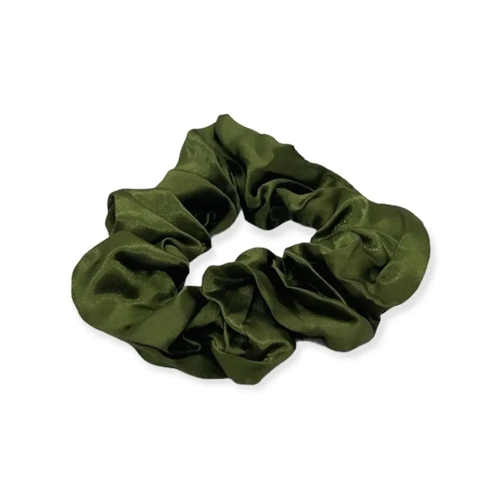 NWT Wool + Pepper Co. Satin Scrunchie - Olive Green - Picture 3 of 3